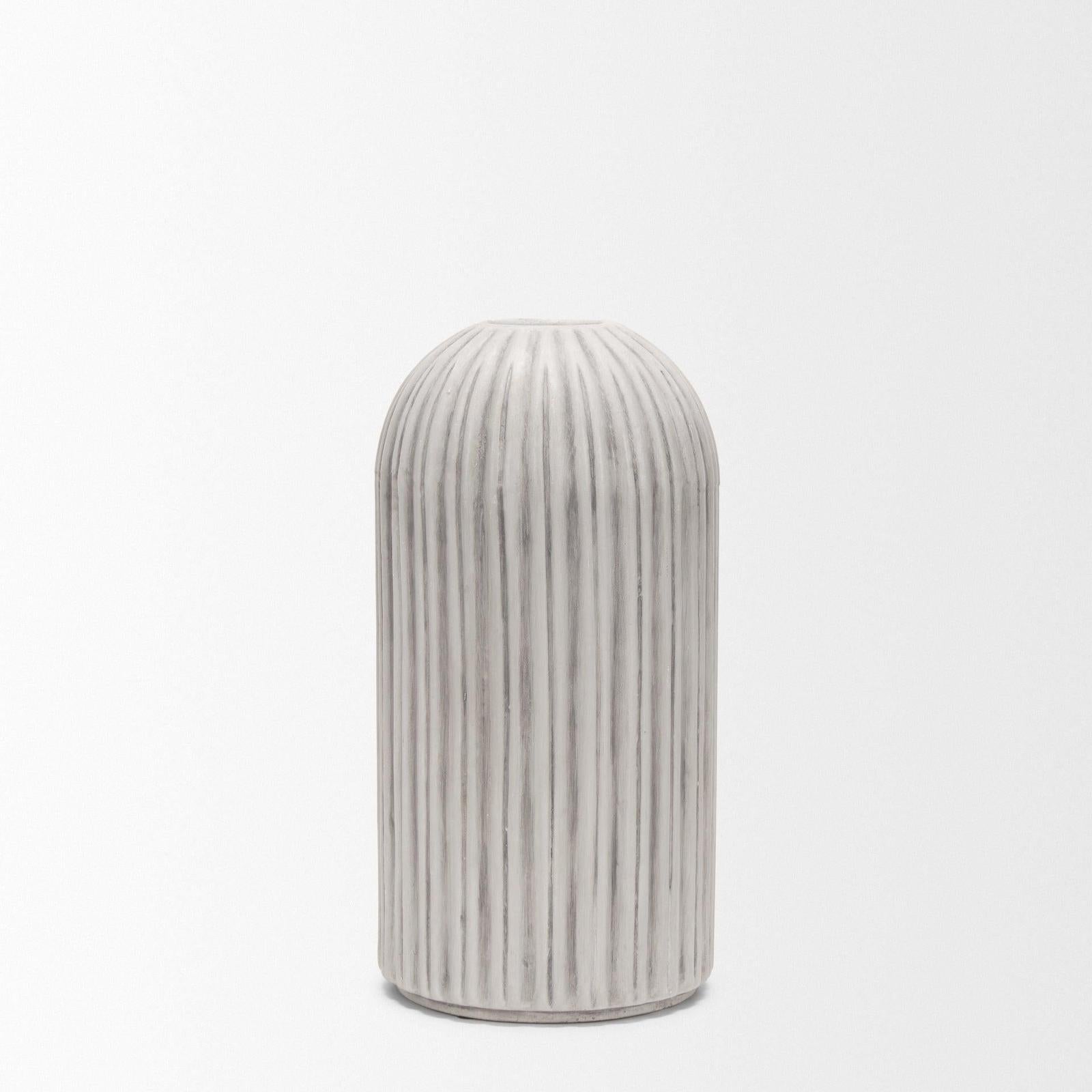 Mercana Ummi Off White w/ Gray Antiquing Ceramic Vase Clearance