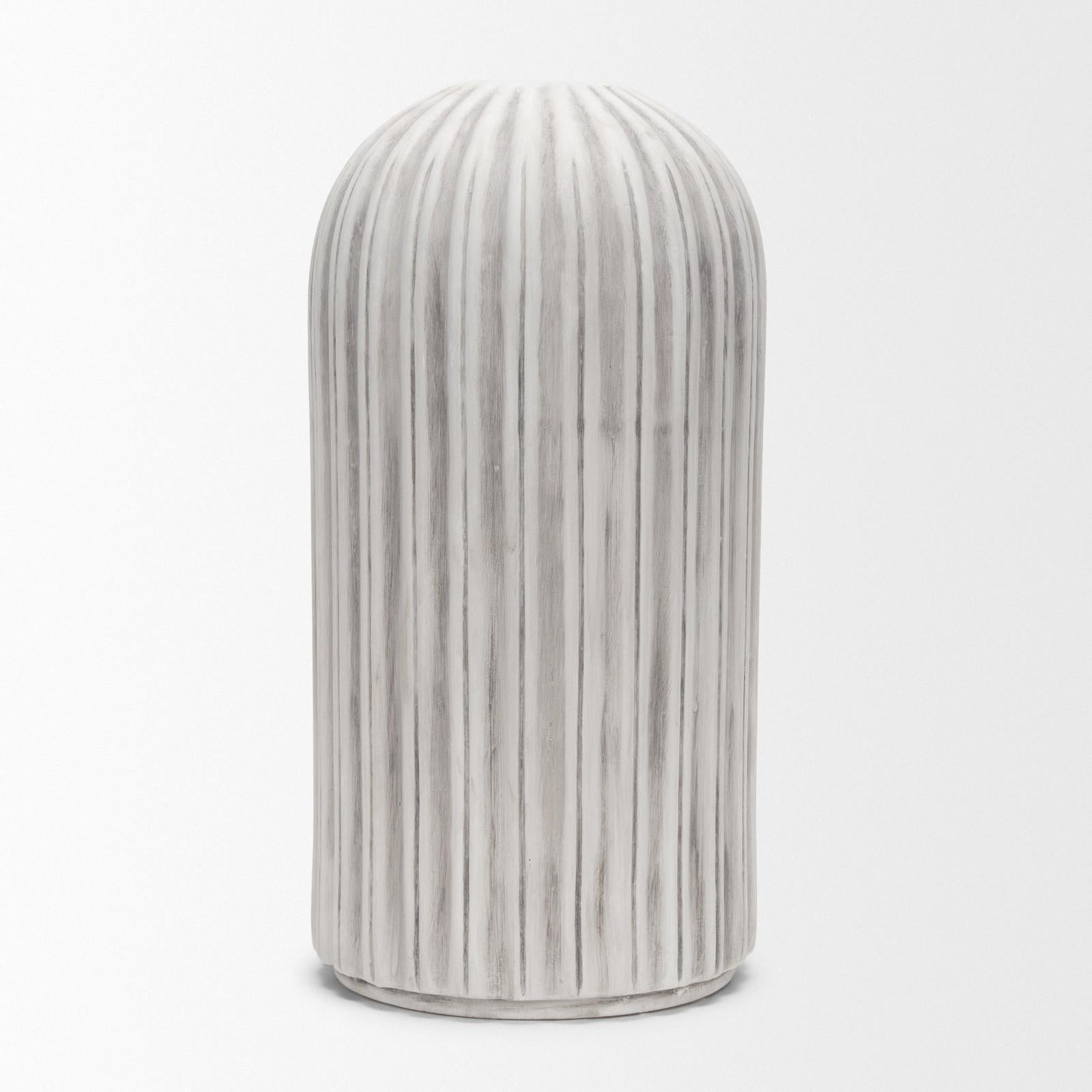 Mercana Ummi Off White w/ Gray Antiquing Ceramic Vase Clearance