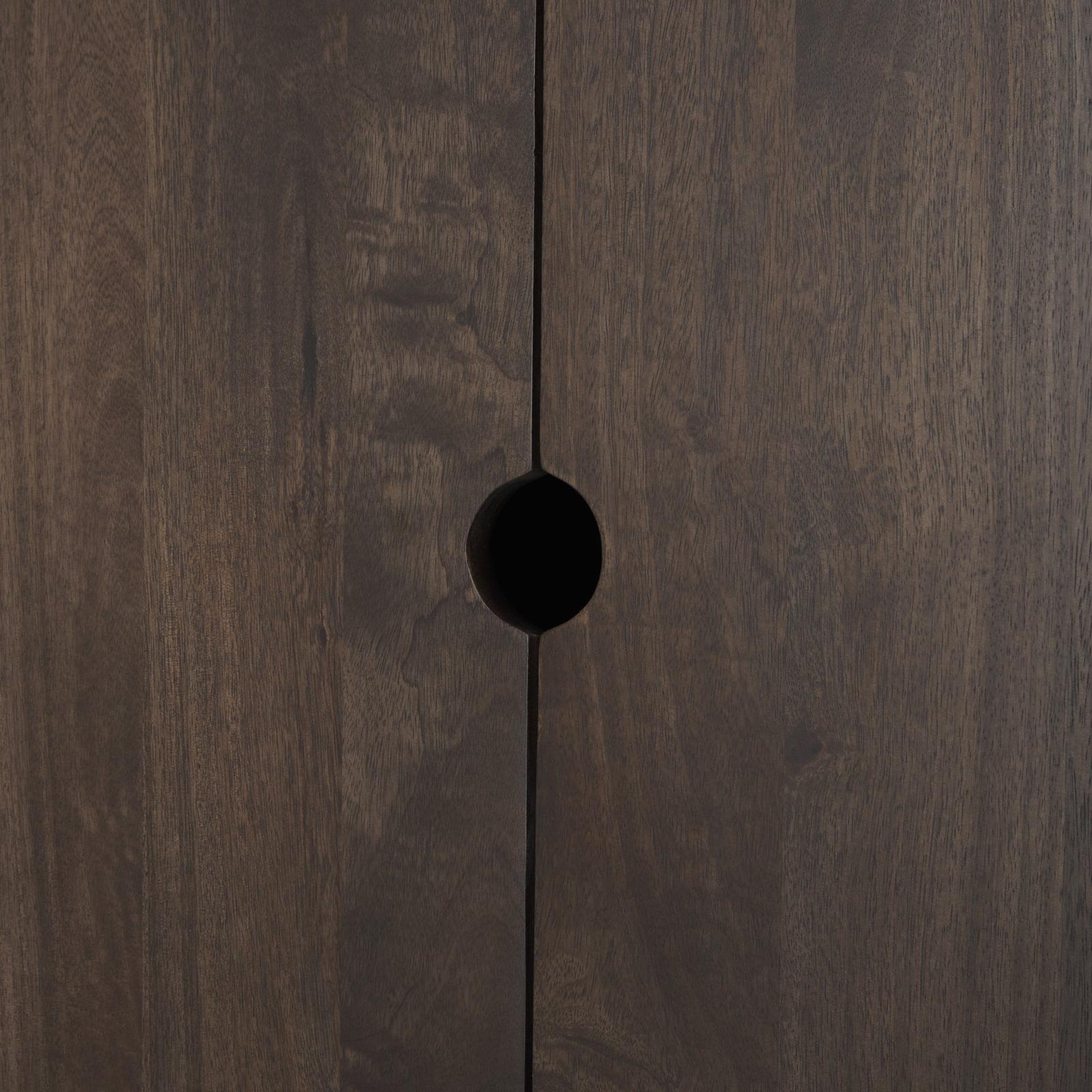 Mercana Wallen Solid Dark Brown Wood Curio Cabinet