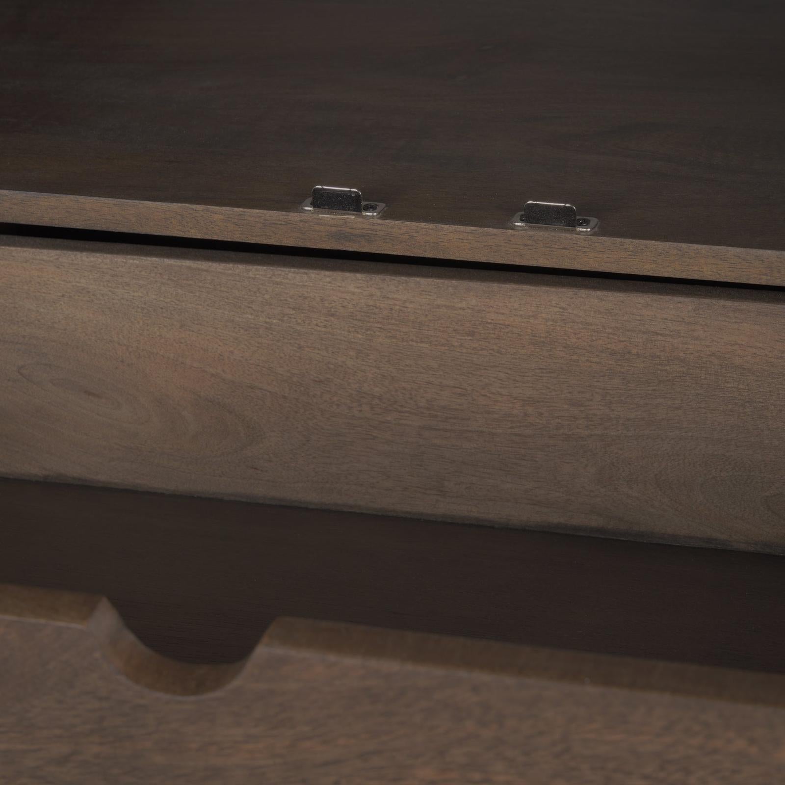 Mercana Wallen Solid Dark Brown Wood Curio Cabinet