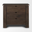 Mercana Wallen Solid Dark Brown Wood 3 Drawer Accent Cabinet