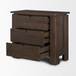 Mercana Wallen Solid Dark Brown Wood 3 Drawer Accent Cabinet