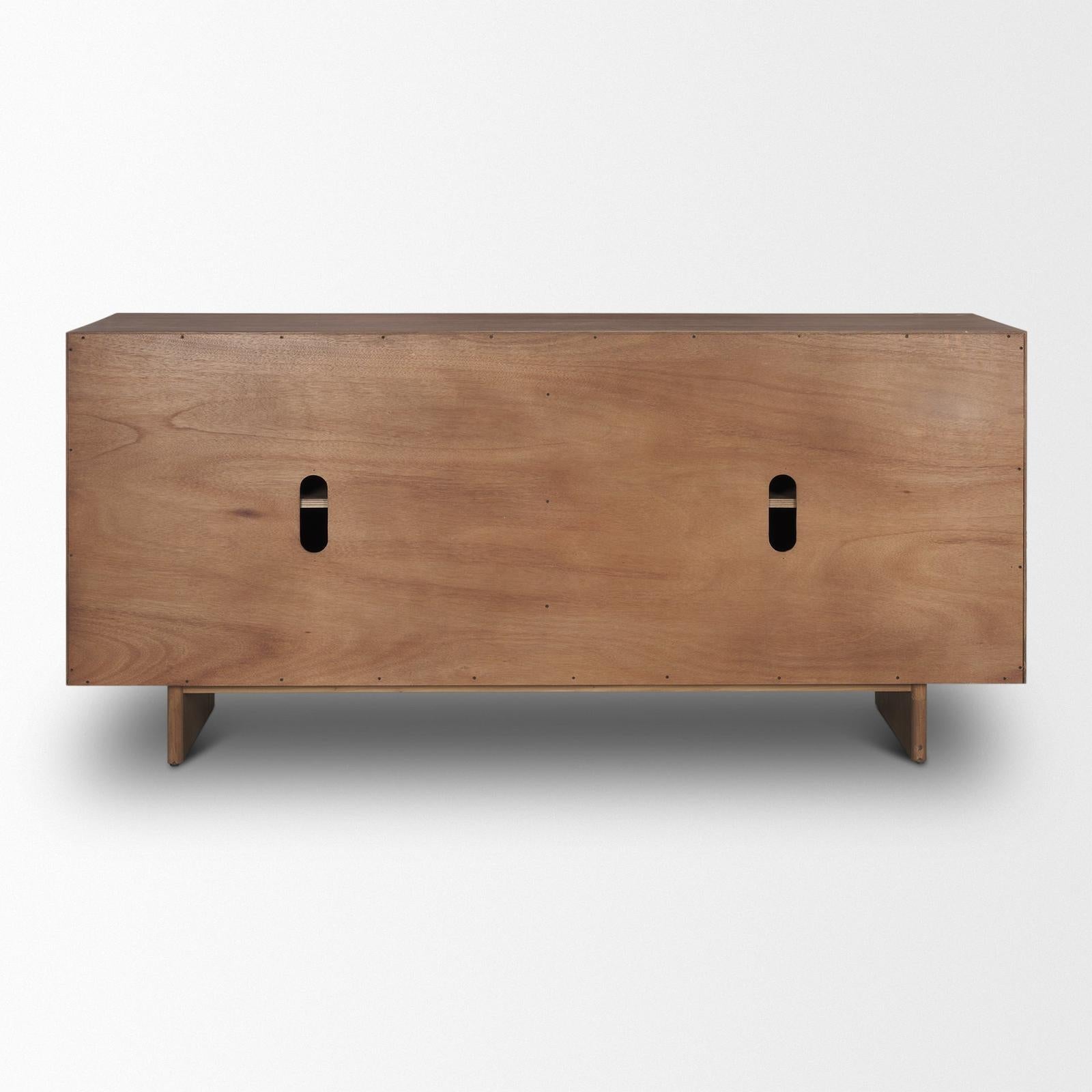 Mercana Varenna 4 Door Dark Brown Wood w/ Rope Handles Sideboard Clearance
