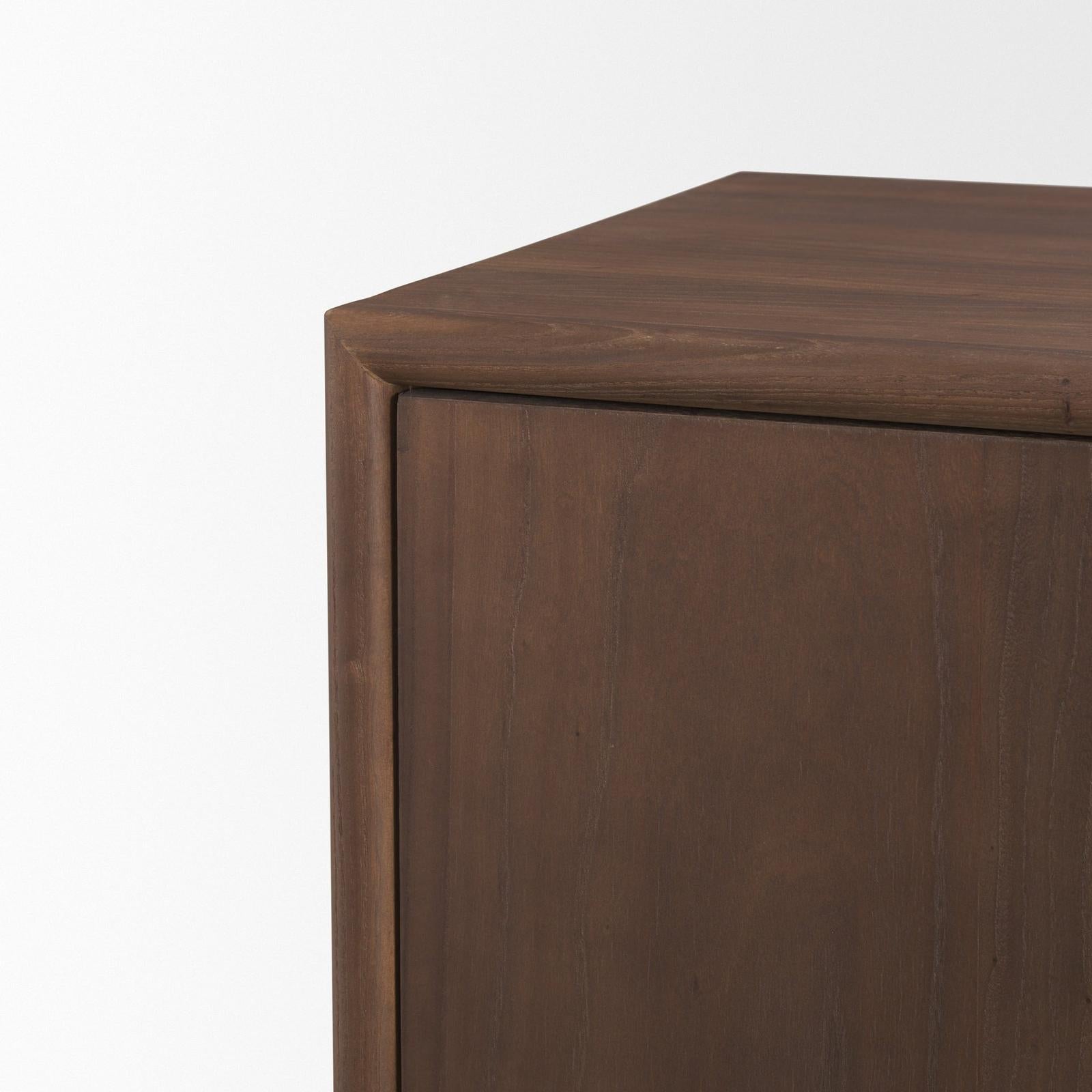 Mercana Varenna 4 Door Dark Brown Wood w/ Rope Handles Sideboard Clearance