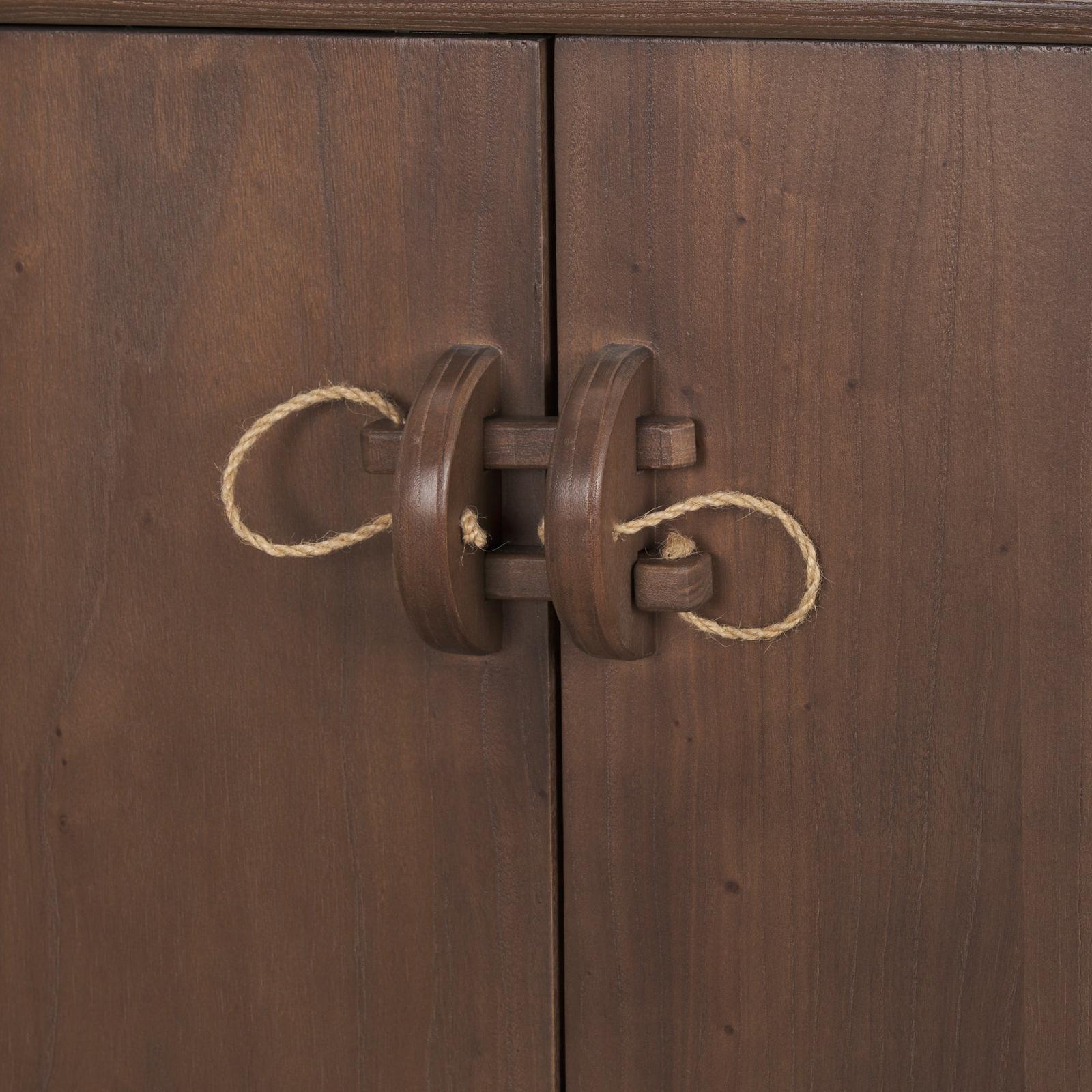 Mercana Varenna 4 Door Dark Brown Wood w/ Rope Handles Sideboard Clearance