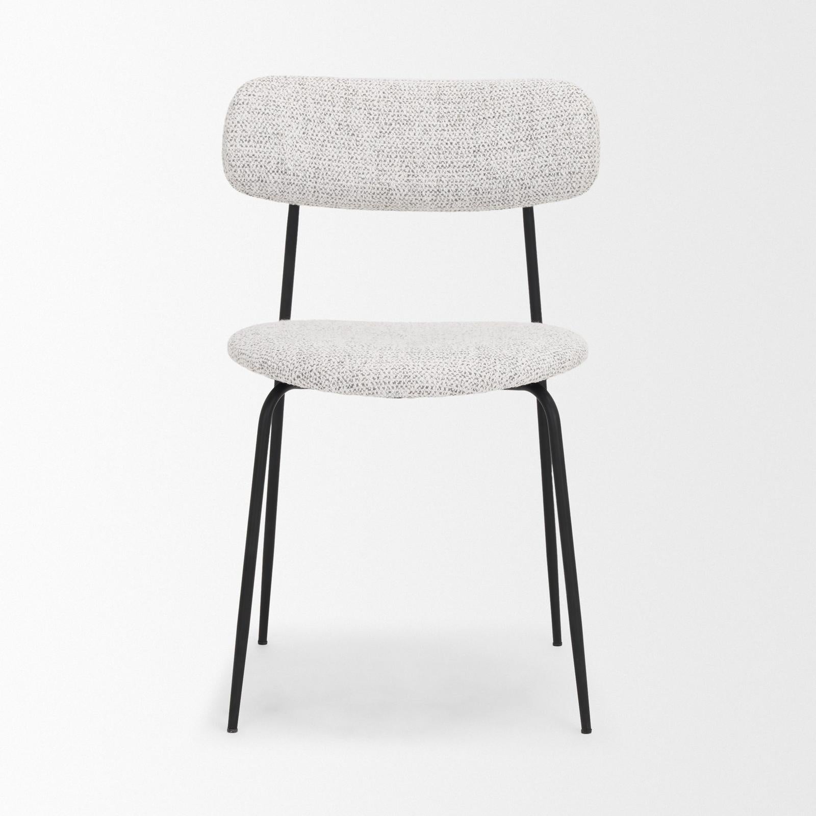 Mercana Casey Matte Black Metal w/ Gray Fabric Dining Chair Clearance