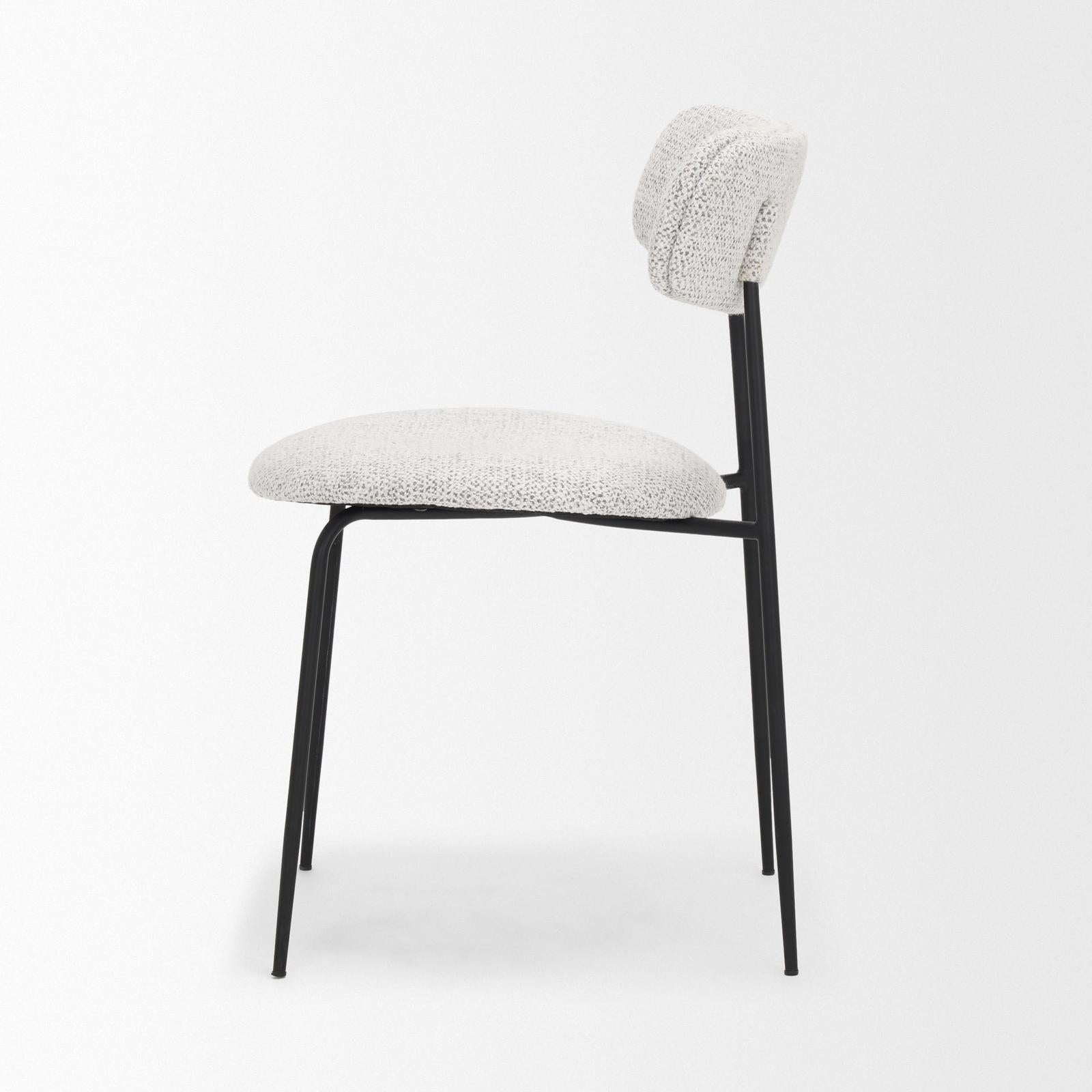 Mercana Casey Matte Black Metal w/ Gray Fabric Dining Chair Clearance
