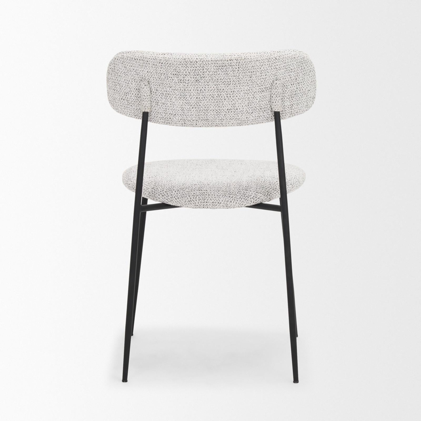 Mercana Casey Matte Black Metal w/ Gray Fabric Dining Chair Clearance