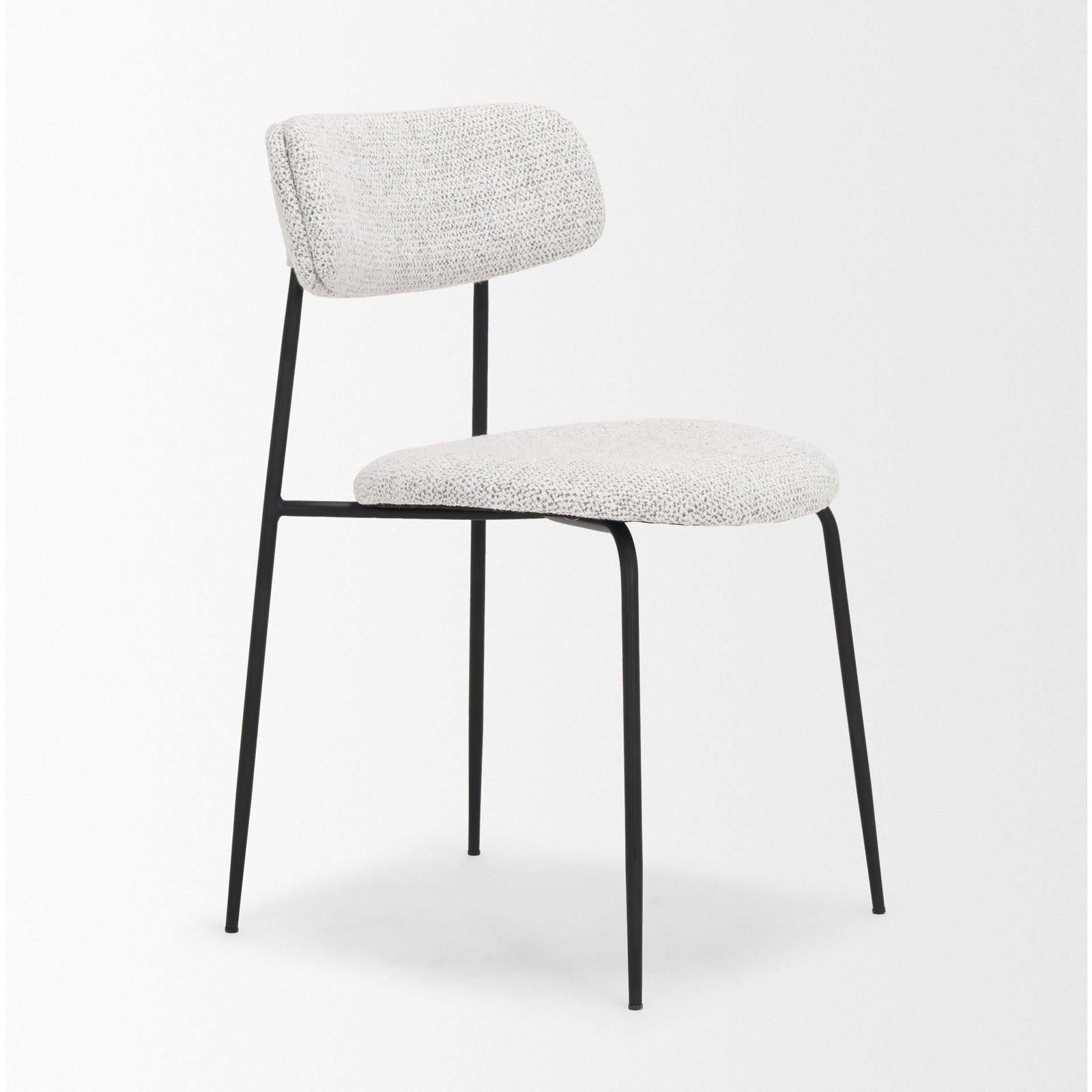 Mercana Casey Matte Black Metal w/ Gray Fabric Dining Chair Clearance