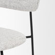 Mercana Casey Matte Black Metal w/ Gray Fabric Dining Chair Clearance
