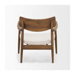 Mercana Haggen Oak Wood w/ Cream Fabric Accent Chair Clearance