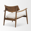 Mercana Haggen Oak Wood w/ Cream Fabric Accent Chair Clearance