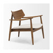 Mercana Haggen Oak Wood w/ Cream Fabric Accent Chair Clearance