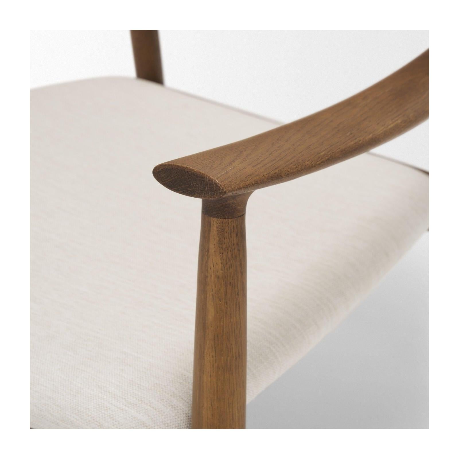 Mercana Haggen Oak Wood w/ Cream Fabric Accent Chair Clearance