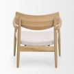 Mercana Haggen Oak Wood w/ Cream Fabric Accent Chair Clearance