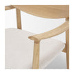 Mercana Haggen Oak Wood w/ Cream Fabric Accent Chair Clearance