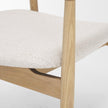 Mercana Haggen Oak Wood w/ Cream Fabric Accent Chair Clearance