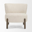 Mercana Vyra Dark Brown Wood w/ Cream Fabric Accent Chair Clearance