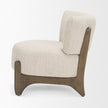 Mercana Vyra Dark Brown Wood w/ Cream Fabric Accent Chair Clearance