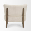 Mercana Vyra Dark Brown Wood w/ Cream Fabric Accent Chair Clearance