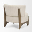 Mercana Vyra Dark Brown Wood w/ Cream Fabric Accent Chair Clearance