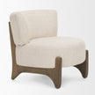 Mercana Vyra Dark Brown Wood w/ Cream Fabric Accent Chair Clearance