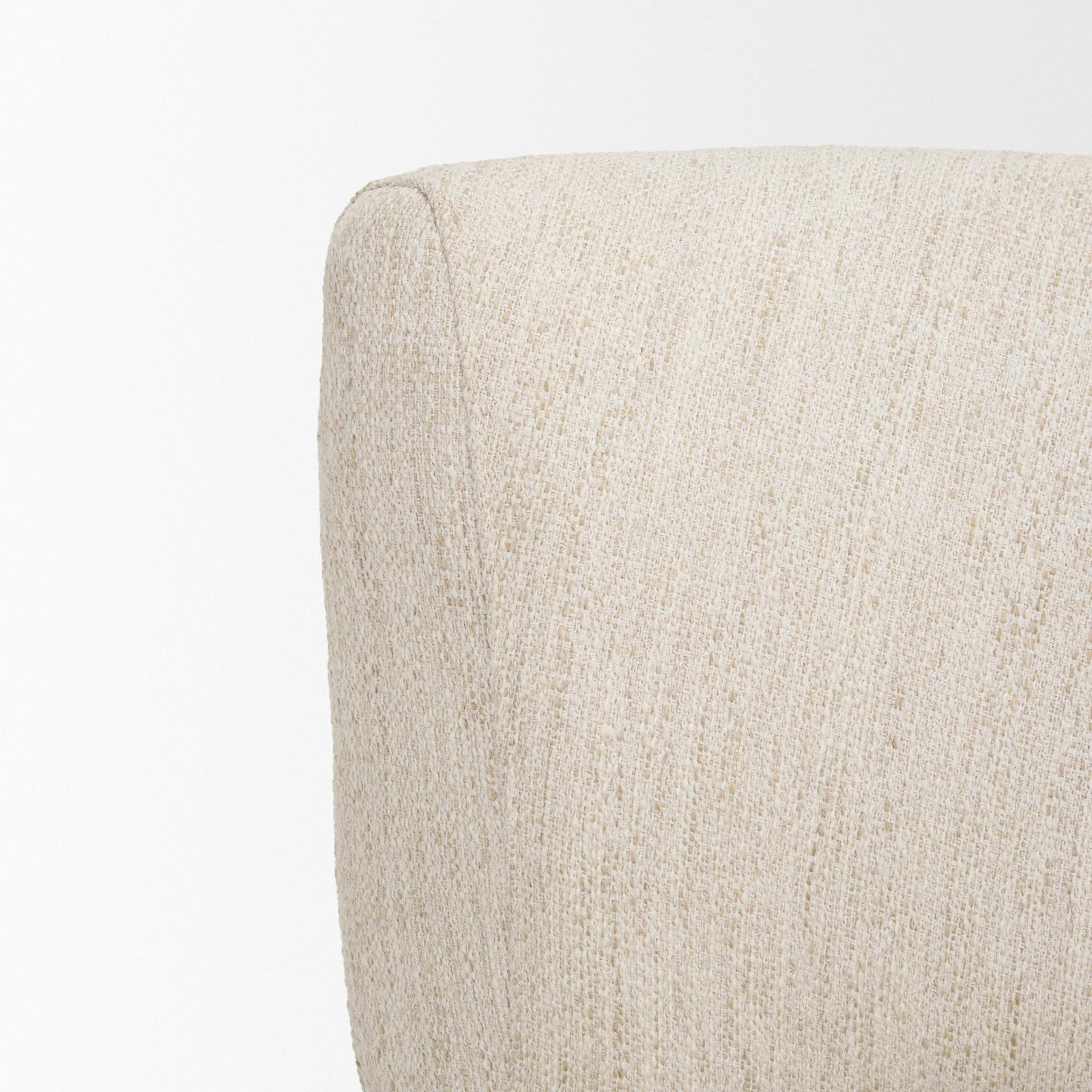 Mercana Vyra Dark Brown Wood w/ Cream Fabric Accent Chair Clearance