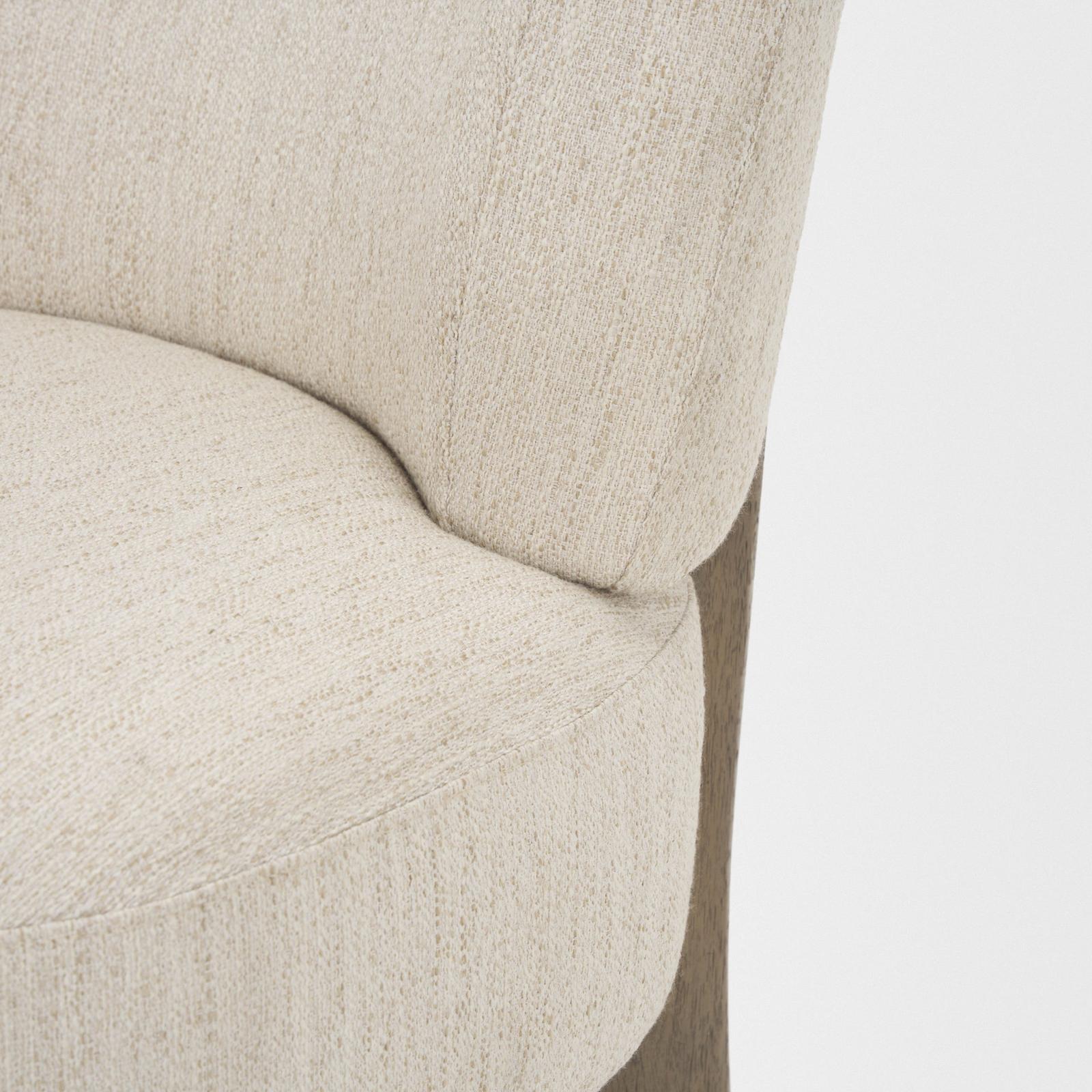 Mercana Vyra Dark Brown Wood w/ Cream Fabric Accent Chair Clearance