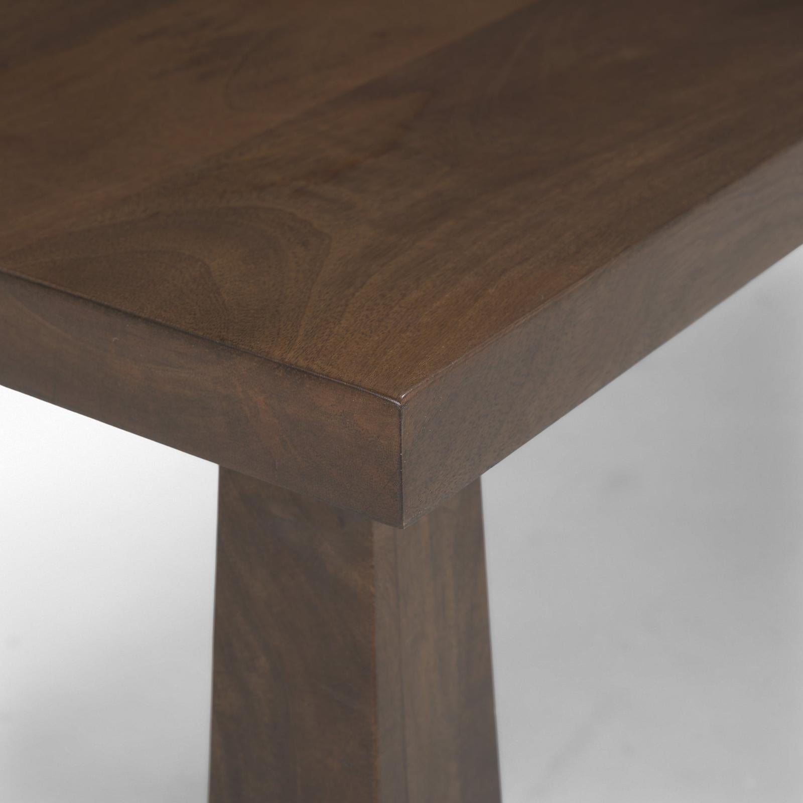 Mercana Wolcott Rectangular Dark Brown Solid Wood Bench Clearance