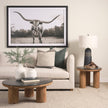 Mercana Tucson Natural Wood w/ Round Black Oak Top Coffee Table Clearance