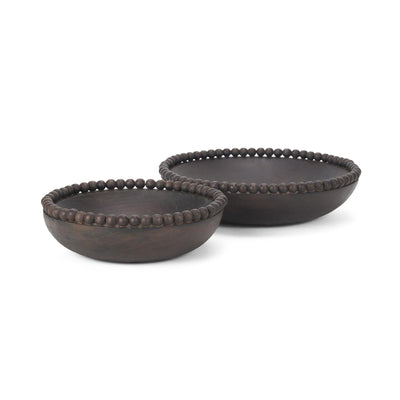 Mercana Wendell Wood w/ Wood Beads Round Bowls