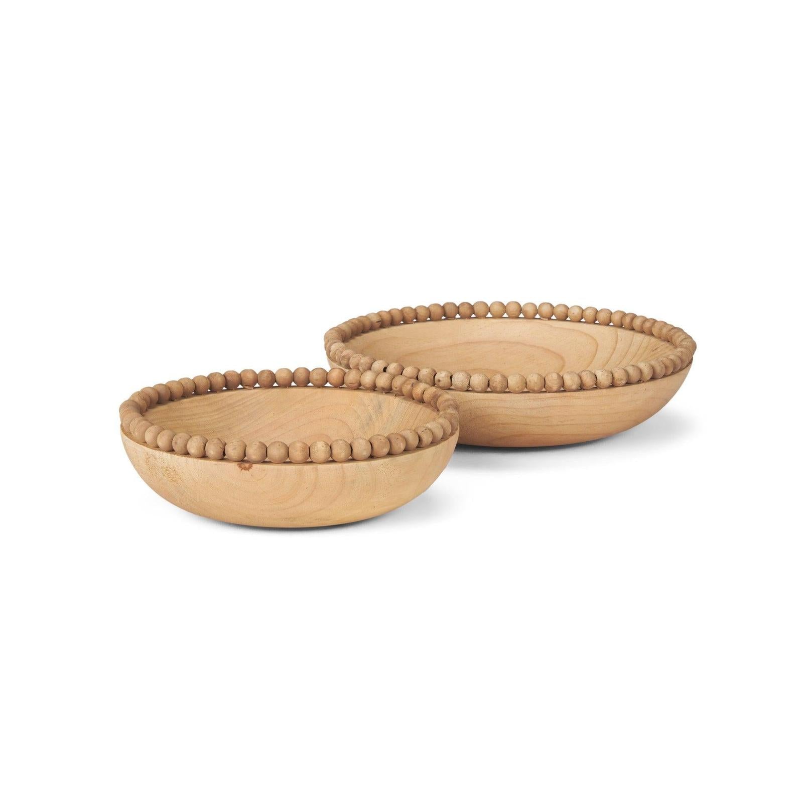 Mercana Wendell Wood w/ Wood Beads Round Bowls