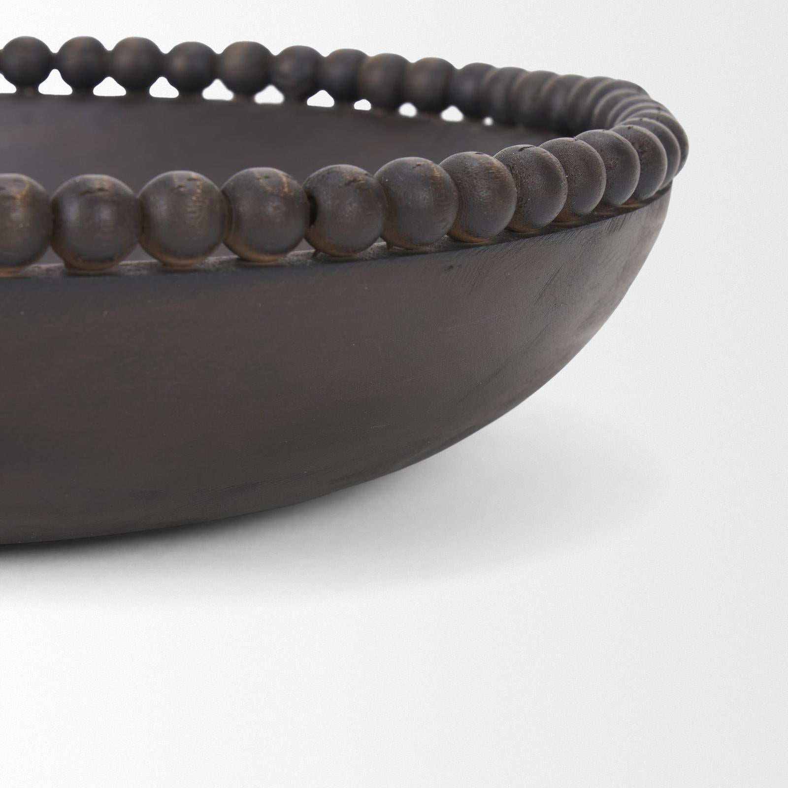 Mercana Wendell Wood w/ Wood Beads Round Bowls