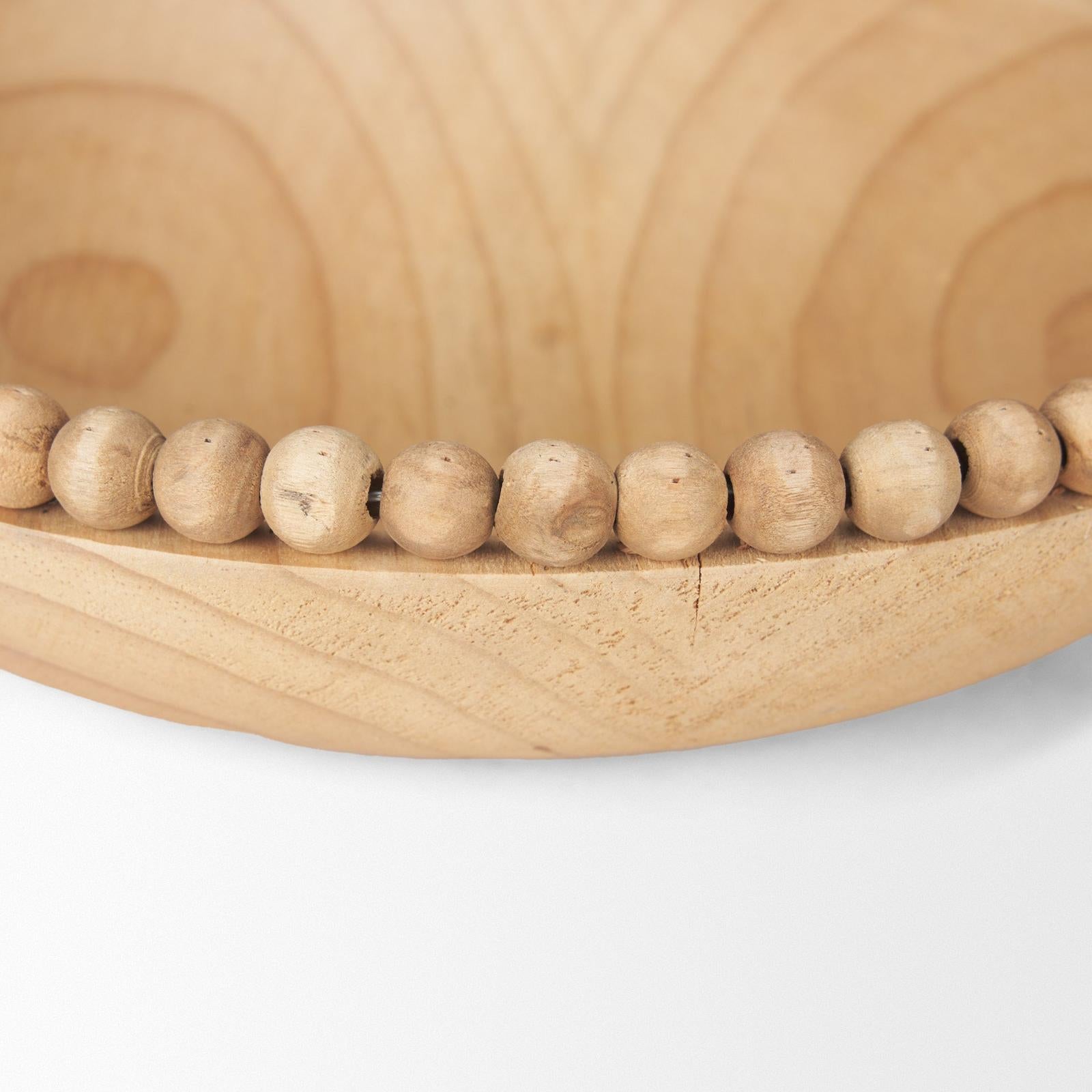 Mercana Wendell Wood w/ Wood Beads Round Bowls