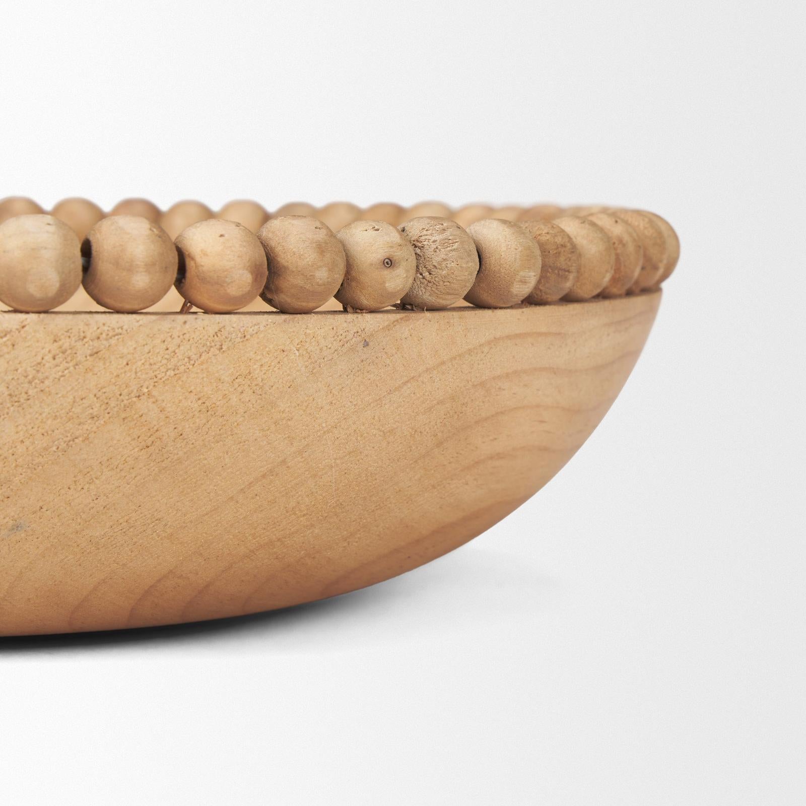 Mercana Wendell Wood w/ Wood Beads Round Bowls