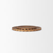 Mercana Waverly Round Light Brown Wood Scalloped Edged Trays