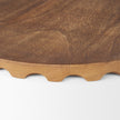 Mercana Waverly Round Light Brown Wood Scalloped Edged Trays