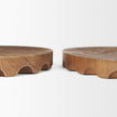 Mercana Waverly Round Light Brown Wood Scalloped Edged Trays