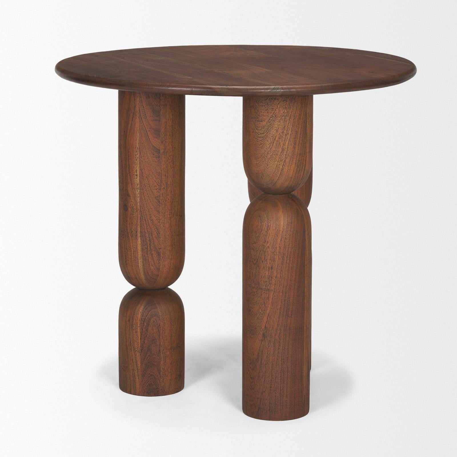 Mercana Sonel Wood Pedestal Foyer Table