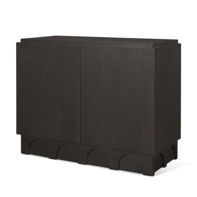 Mercana Wagner Dark Brown Wood w/ Arched Design Accent Cabinet
