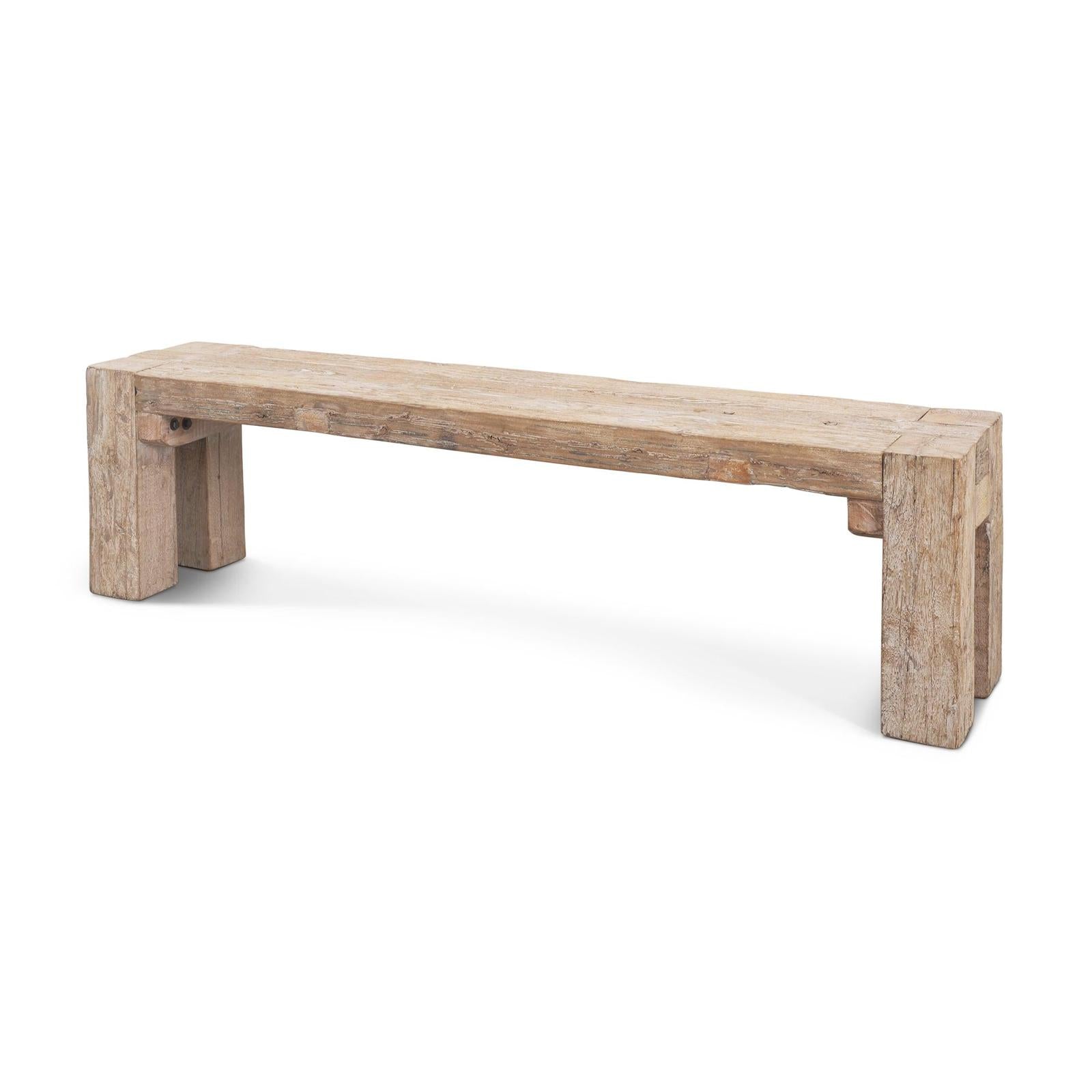 Mercana McArthur Whitewash Reclaimed Wood Bench TOP
