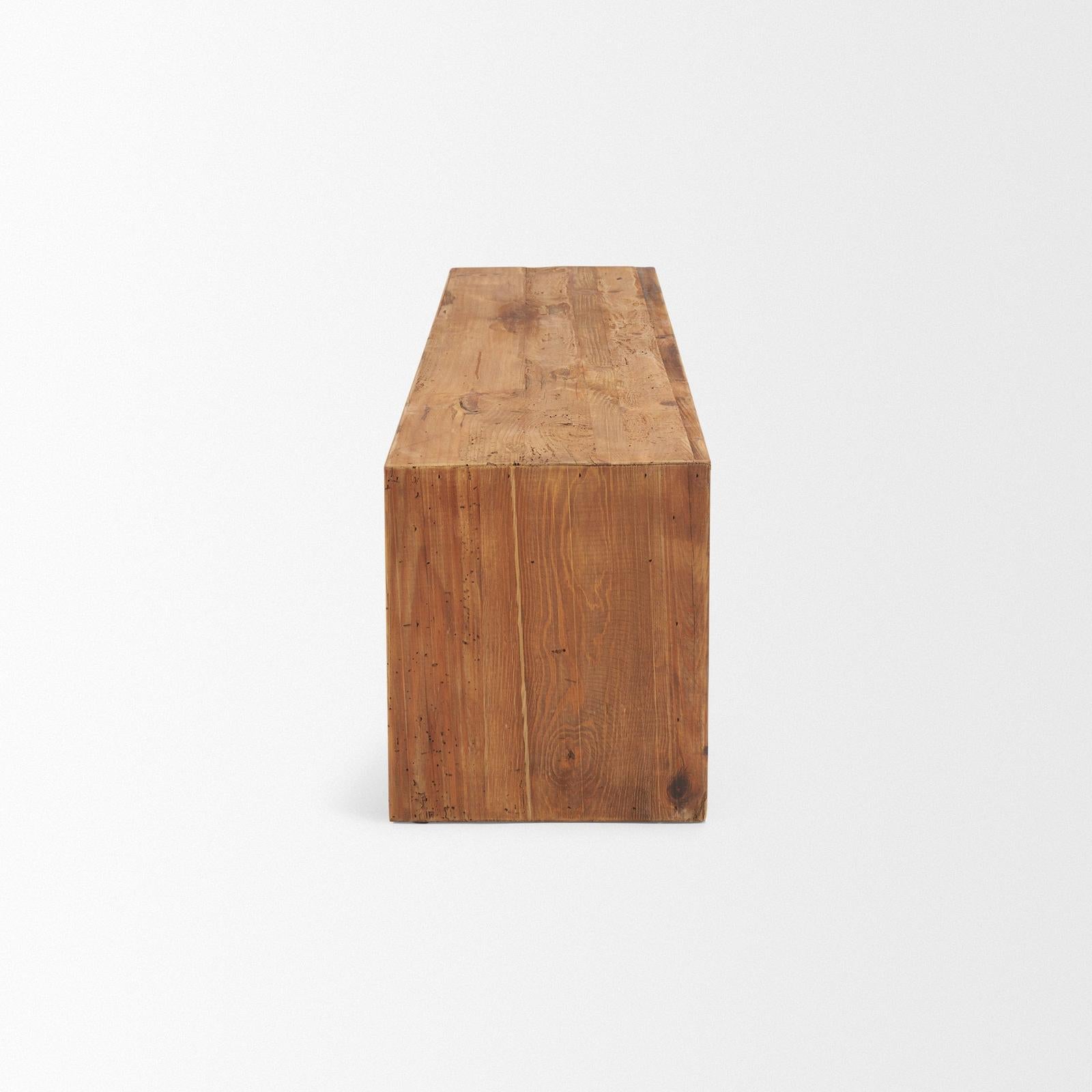 Mercana Tahira Rectangular Recycled Wooden Bench Clearance