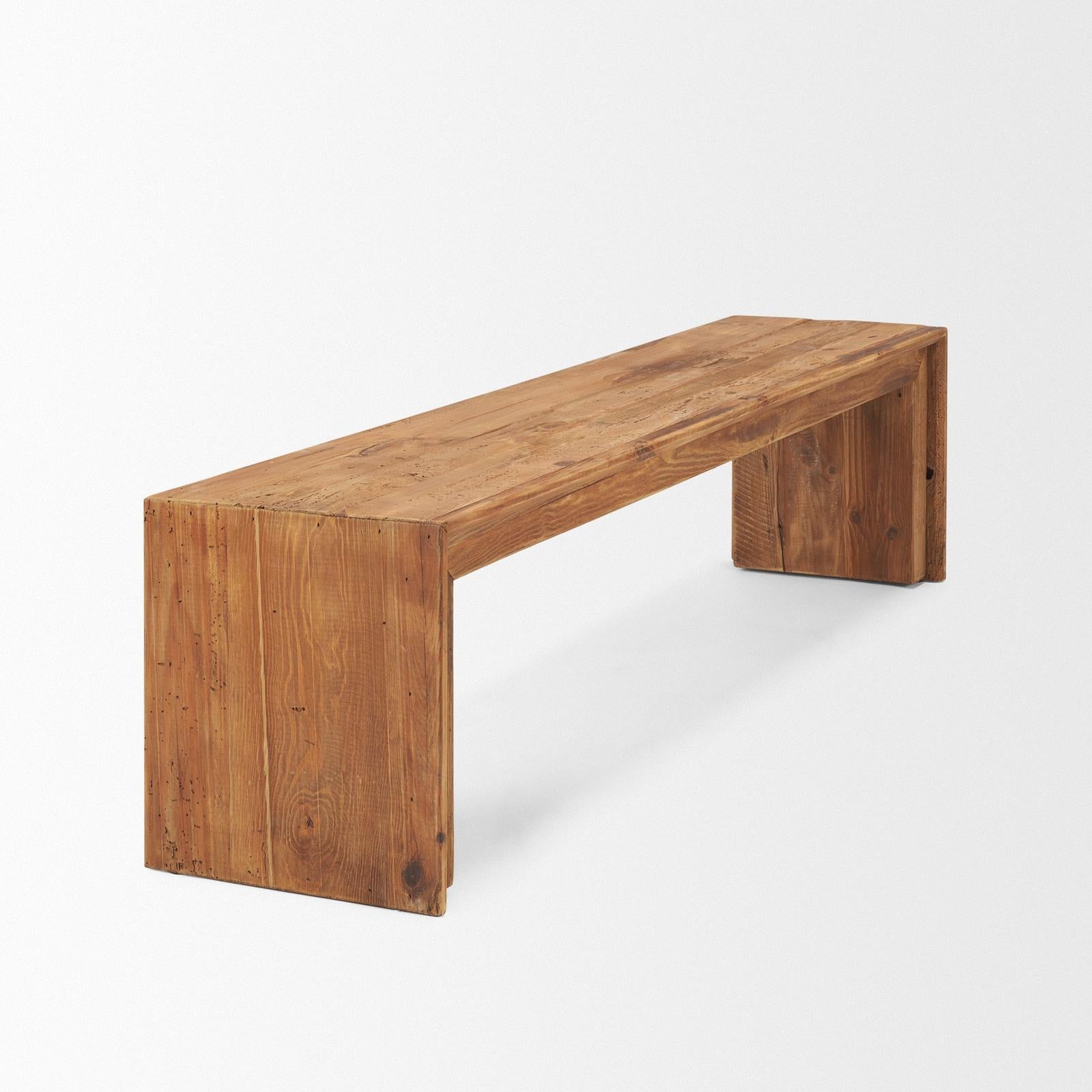 Mercana Tahira Rectangular Recycled Wooden Bench Clearance