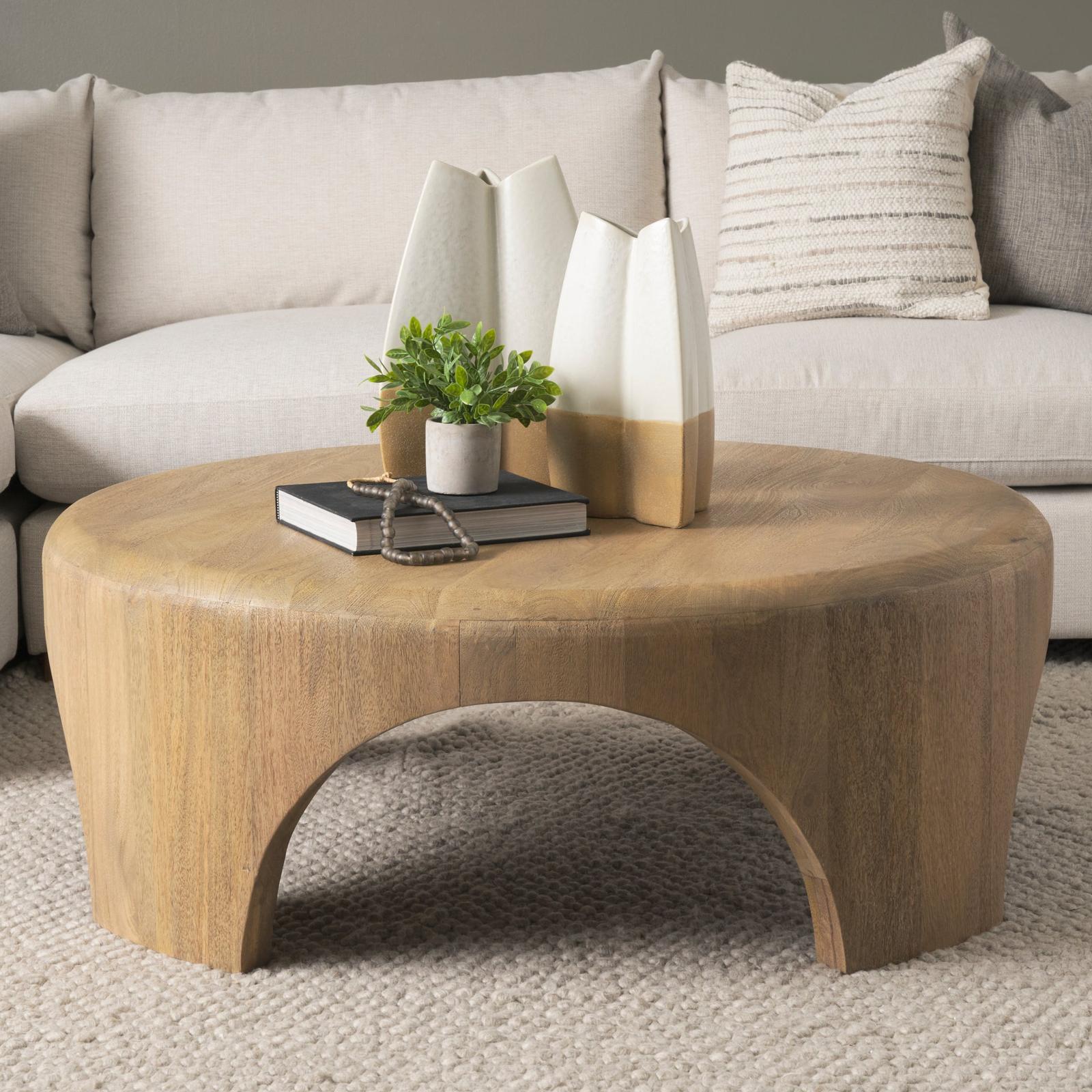 Mercana Shima Wood W/Arched Legs Coffee Table