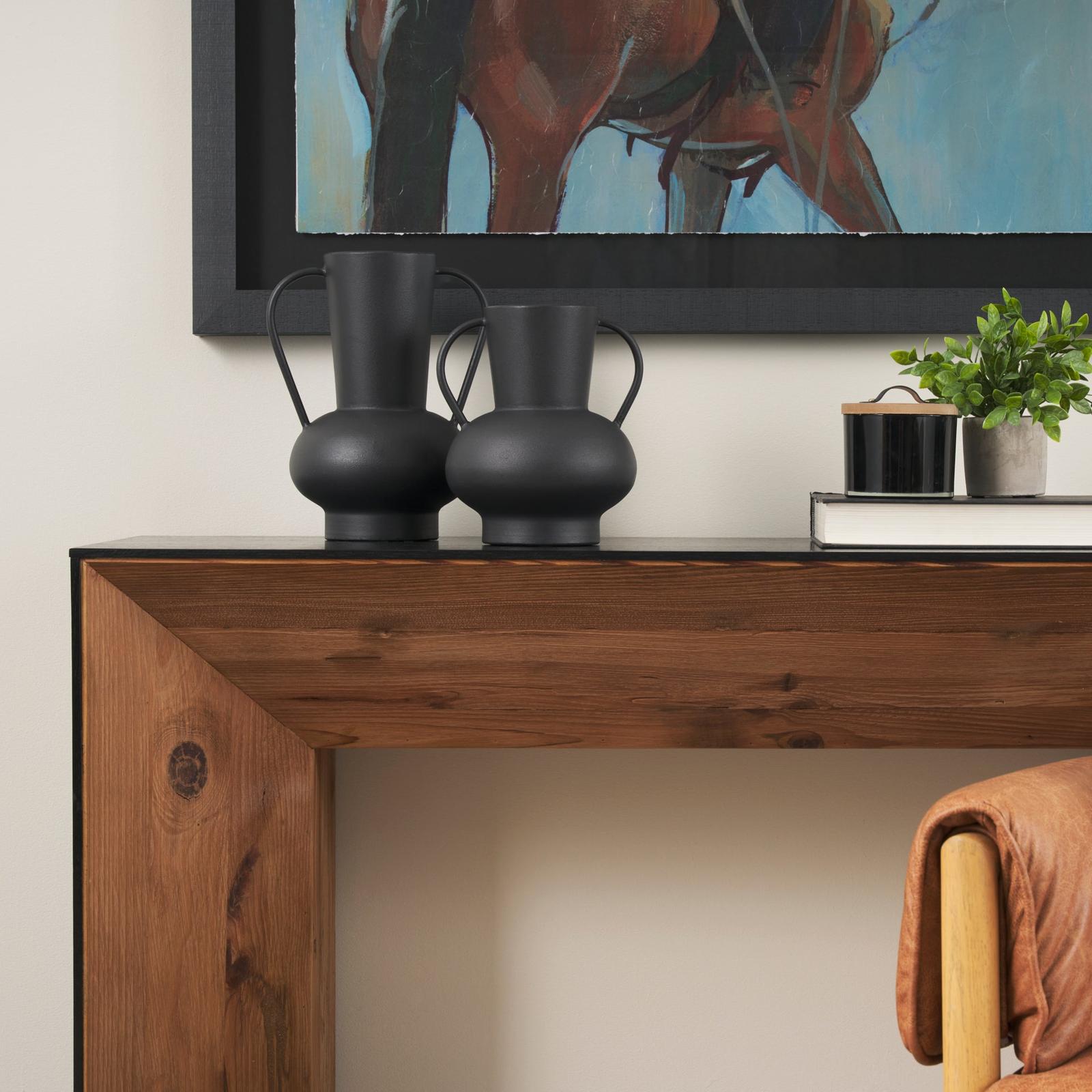 Mercana Tasya Matte Black Metal Vase