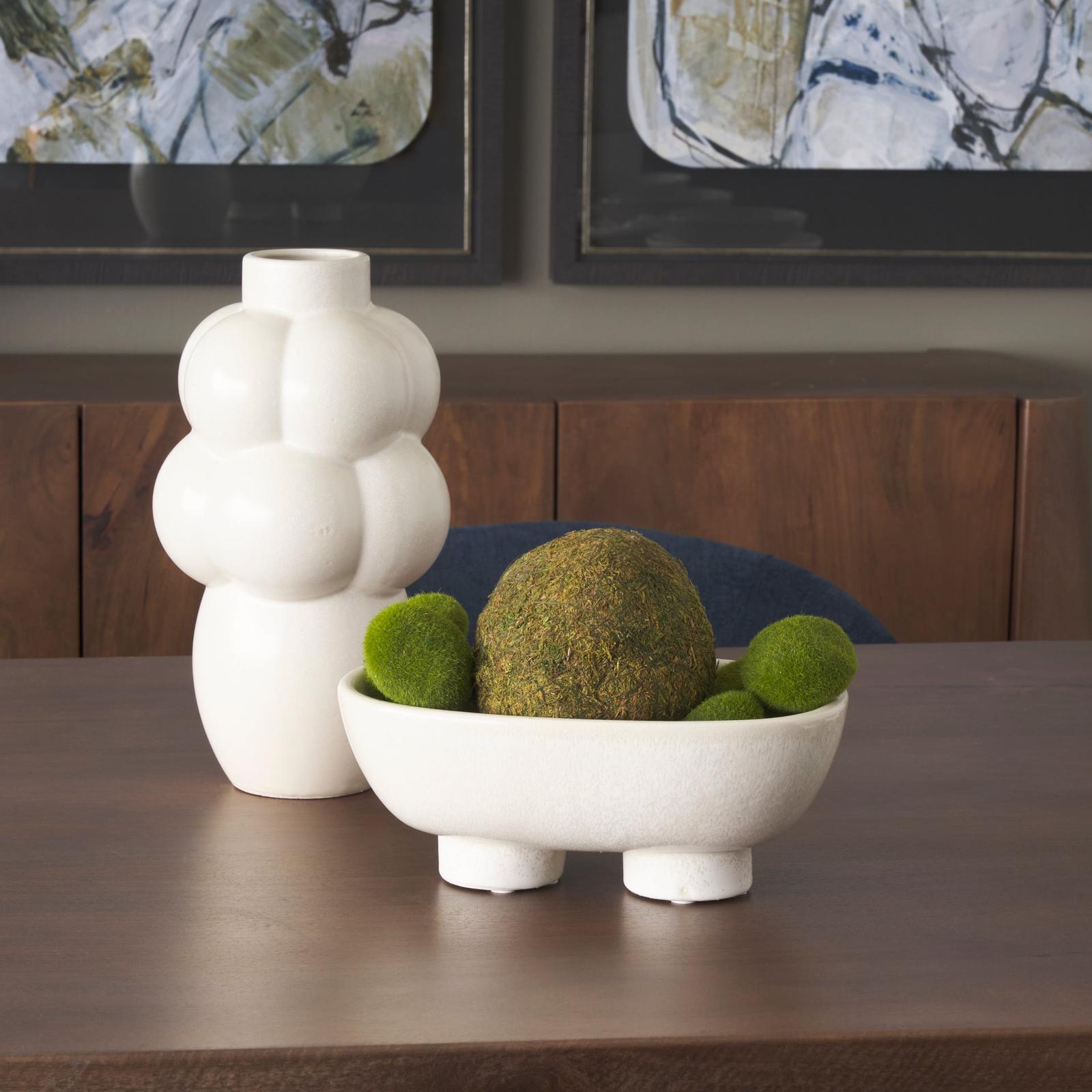 Mercana Tyren Cream Glazed Decorative Ceramic Bowl