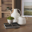 Mercana Treva White w/ Black Speckles Metal Vase