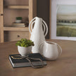Mercana Urvi Off White Speckled Asymmetrical Ceramic Vase