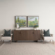 Mercana Nico Oatmeal Upholstered w/ Brown Wood Accent Chair Clearance