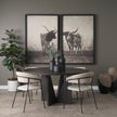 Mercana Tarro Wood w/ Geometrical Base Dining Table